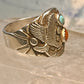 Eagle ring Navajo turquoise coral size 12.50 Sterling silver women men