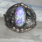 Navajo lab opal ring Nila Cook Johnson leaves band size 7  sterling silver women