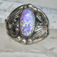 Navajo lab opal ring Nila Cook Johnson leaves band size 7  sterling silver women