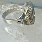 Black Hills Gold Ring onyx horse leaves cowgirl band sterling silver size 6 women