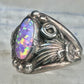 Navajo lab opal ring Nila Cook Johnson leaves band size 7  sterling silver women