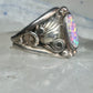 Navajo lab opal ring Nila Cook Johnson leaves band size 7  sterling silver women