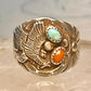 Eagle ring Navajo turquoise coral size 12.50 Sterling silver women men
