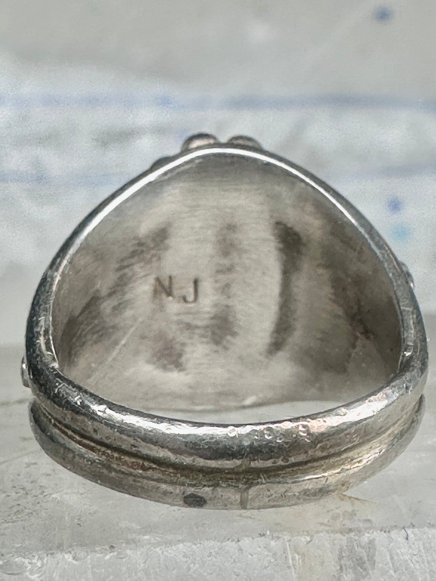 Navajo lab opal ring Nila Cook Johnson leaves band size 7  sterling silver women