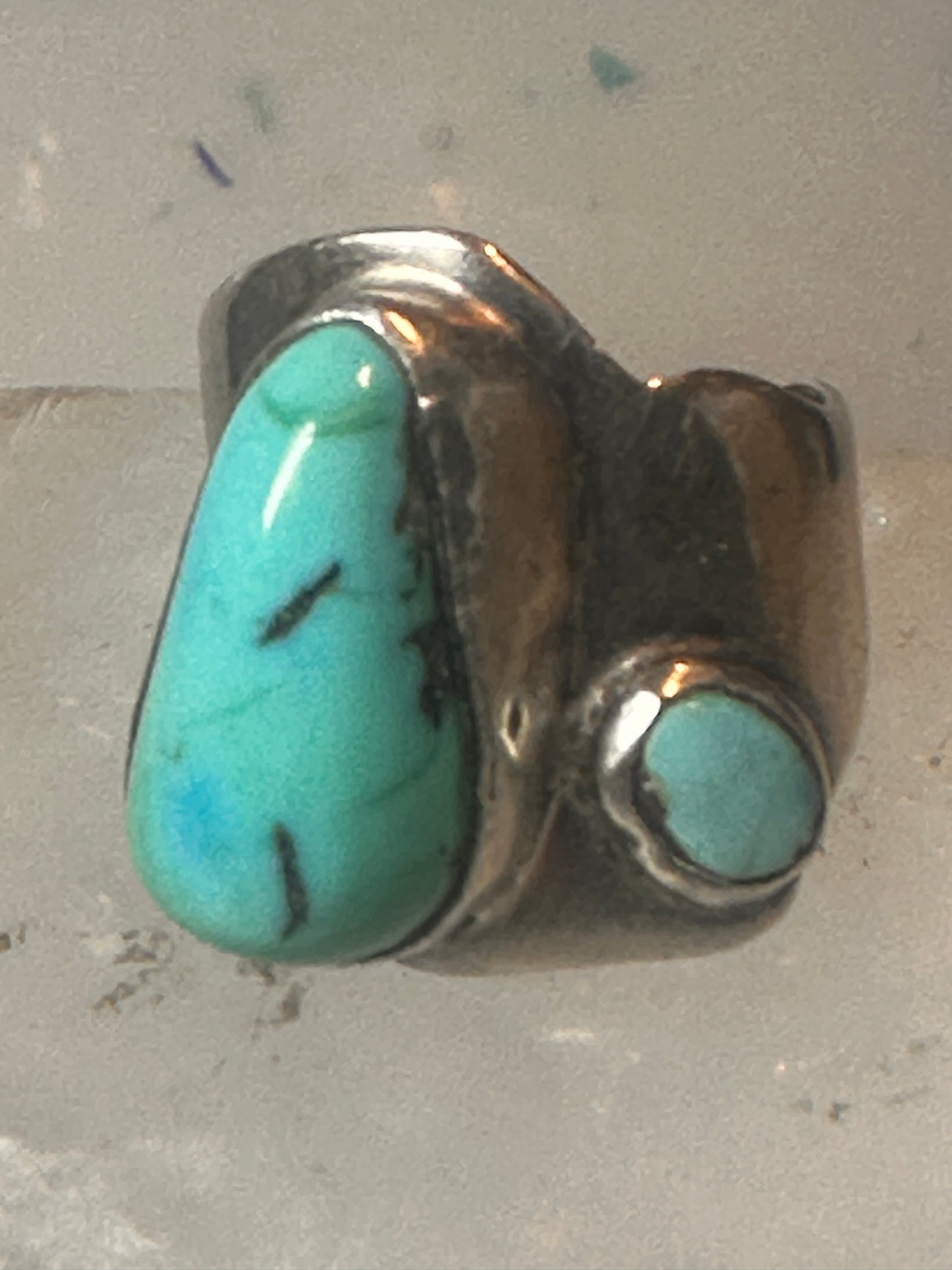 Navajo turquoise ring size 4 sterling silver pinky cigar band women girls