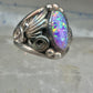 Navajo lab opal ring Nila Cook Johnson leaves band size 7  sterling silver women