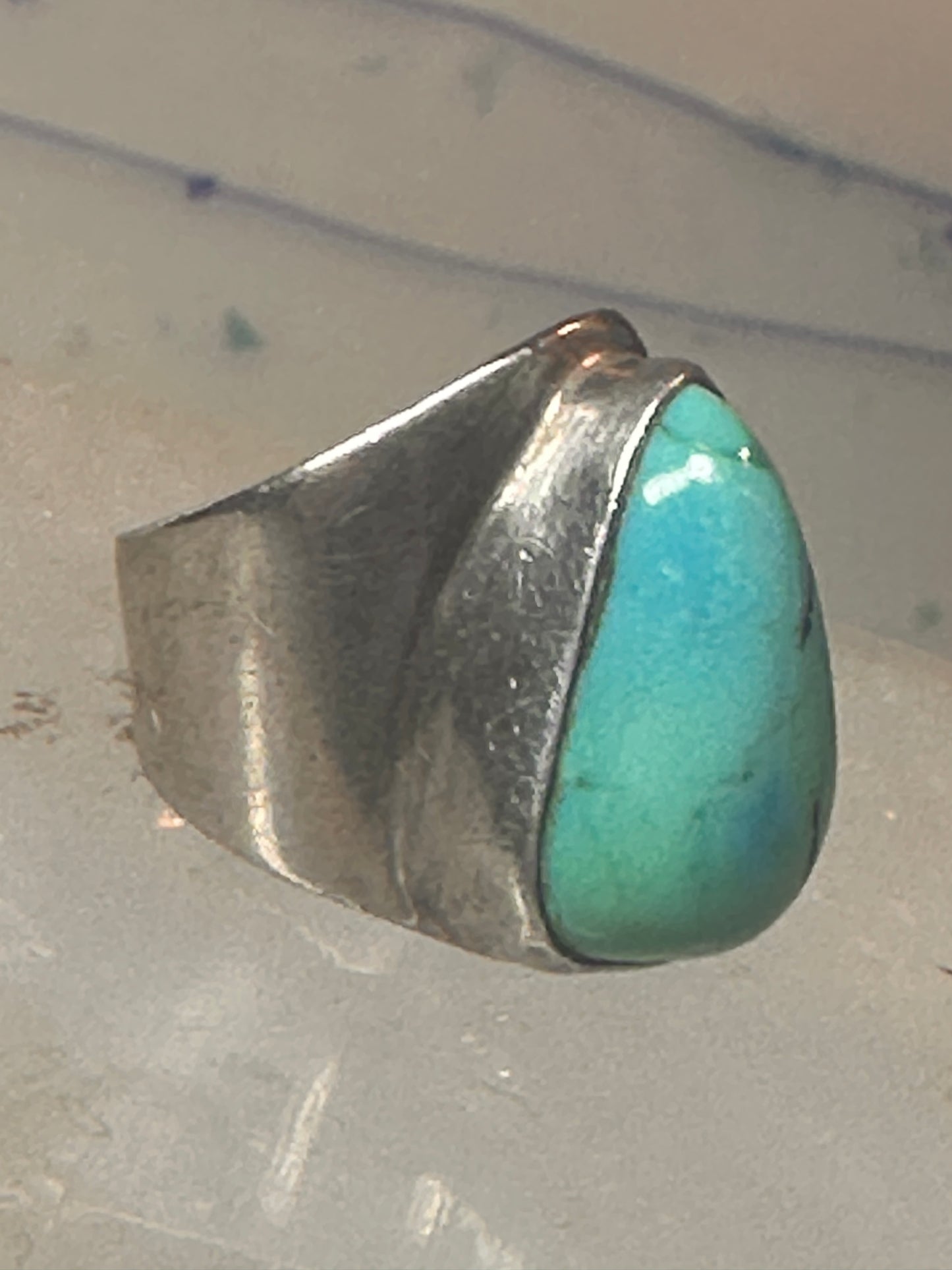 Navajo turquoise ring size 4 sterling silver pinky cigar band women girls