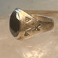Onyx ring Navajo size 9.25 crossed arrows band sterling silver women men