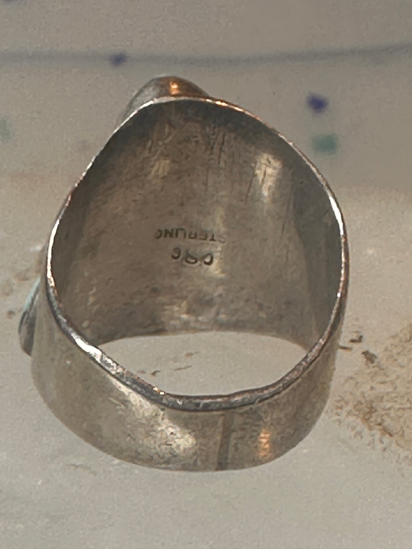 Navajo turquoise ring size 4 sterling silver pinky cigar band women girls