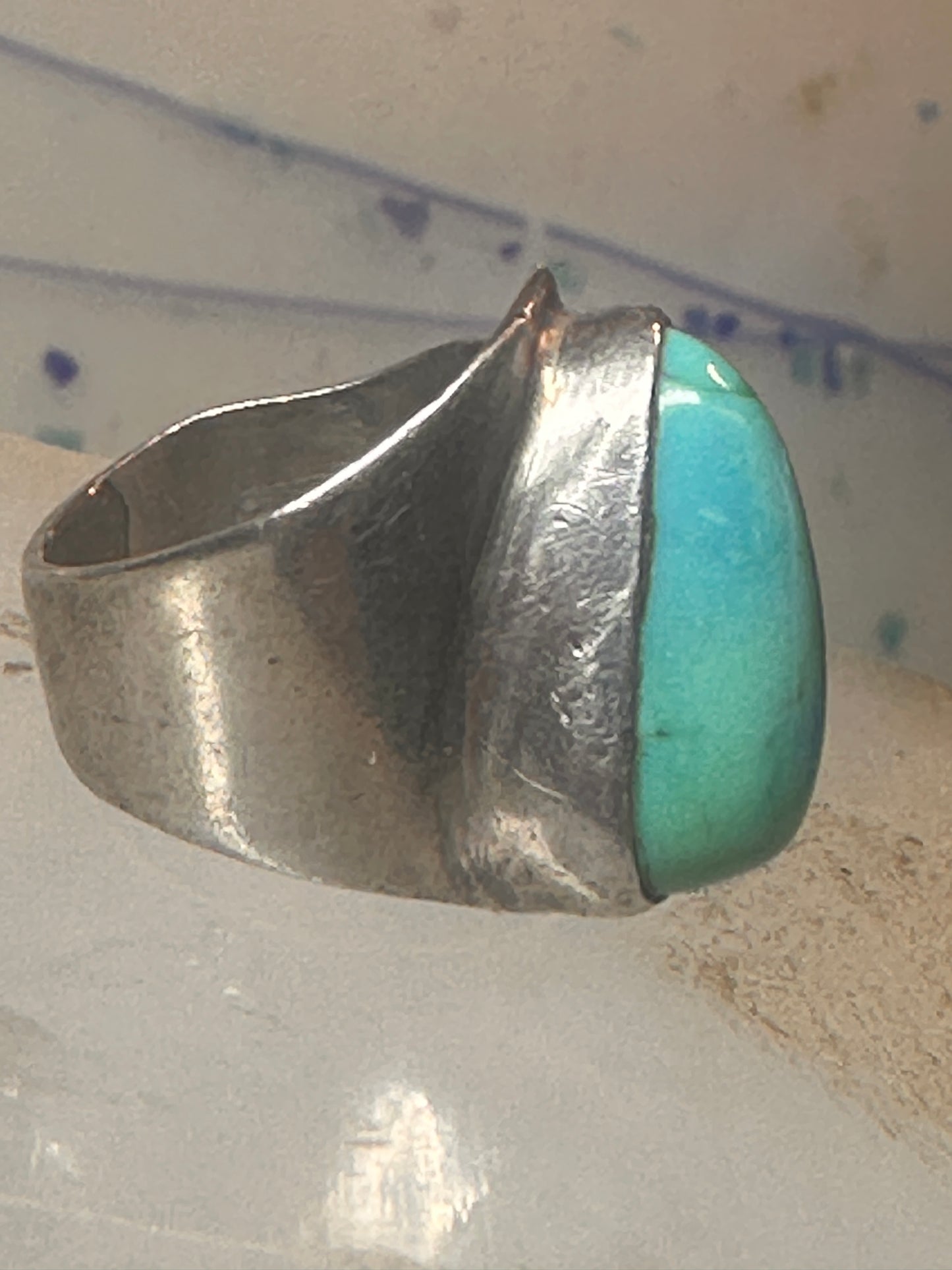 Navajo turquoise ring size 4 sterling silver pinky cigar band women girls
