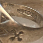 Onyx ring Navajo size 9.25 crossed arrows band sterling silver women men