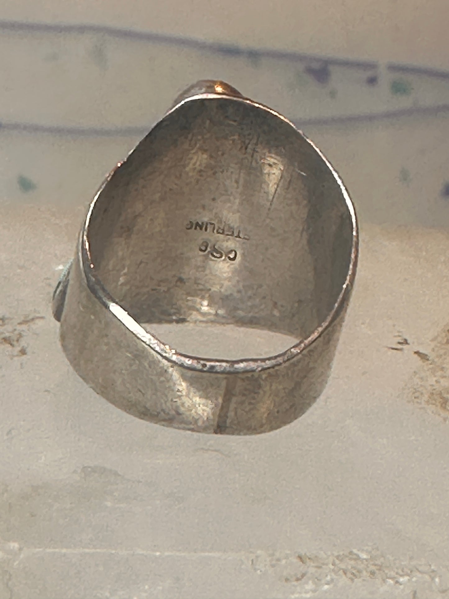 Navajo turquoise ring size 4 sterling silver pinky cigar band women girls