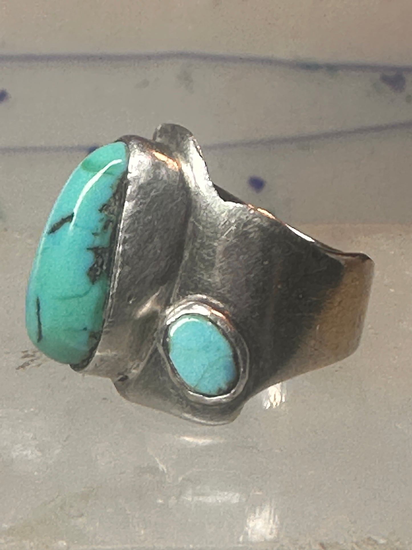 Navajo turquoise ring size 4 sterling silver pinky cigar band women girls