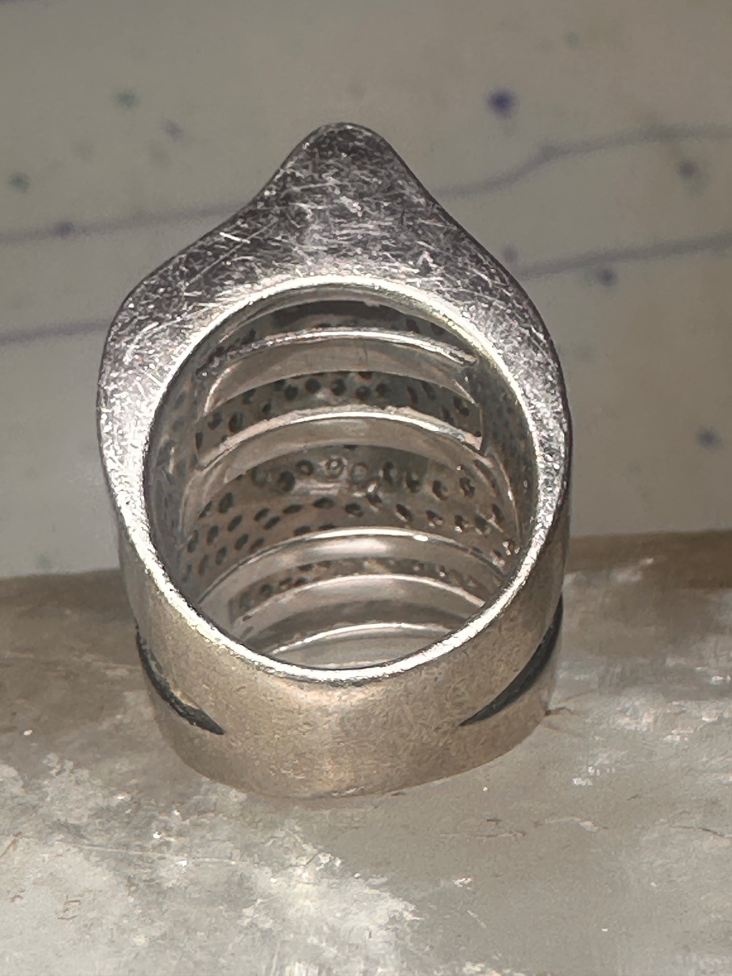Sonia Bitton ring face pinky CZ band size 4.50 sterling silver women