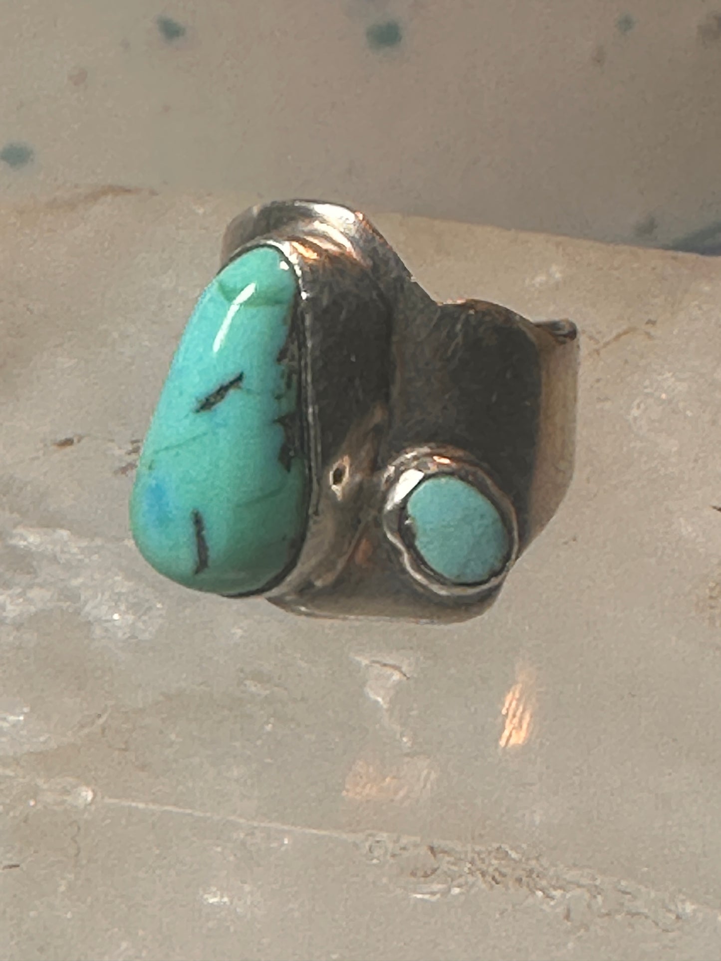 Navajo turquoise ring size 4 sterling silver pinky cigar band women girls