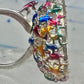 Figurative ring people climbing helping size 7.25 sterling silver women AS IS