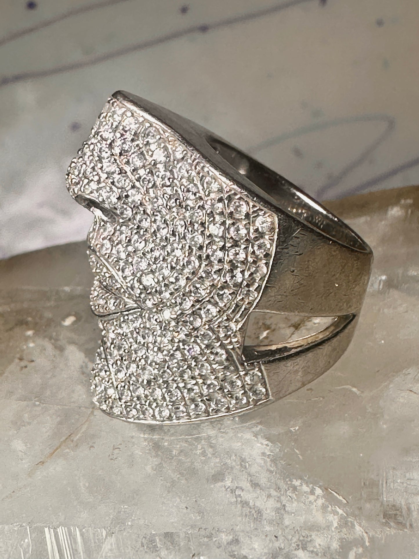 Sonia Bitton ring face pinky CZ band size 4.50 sterling silver women