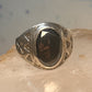 Onyx ring Navajo size 9.25 crossed arrows band sterling silver women men