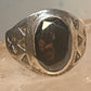 Onyx ring Navajo size 9.25 crossed arrows band sterling silver women men