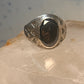 Onyx ring Navajo size 9.25 crossed arrows band sterling silver women men