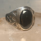 Onyx ring Navajo size 9.25 crossed arrows band sterling silver women men