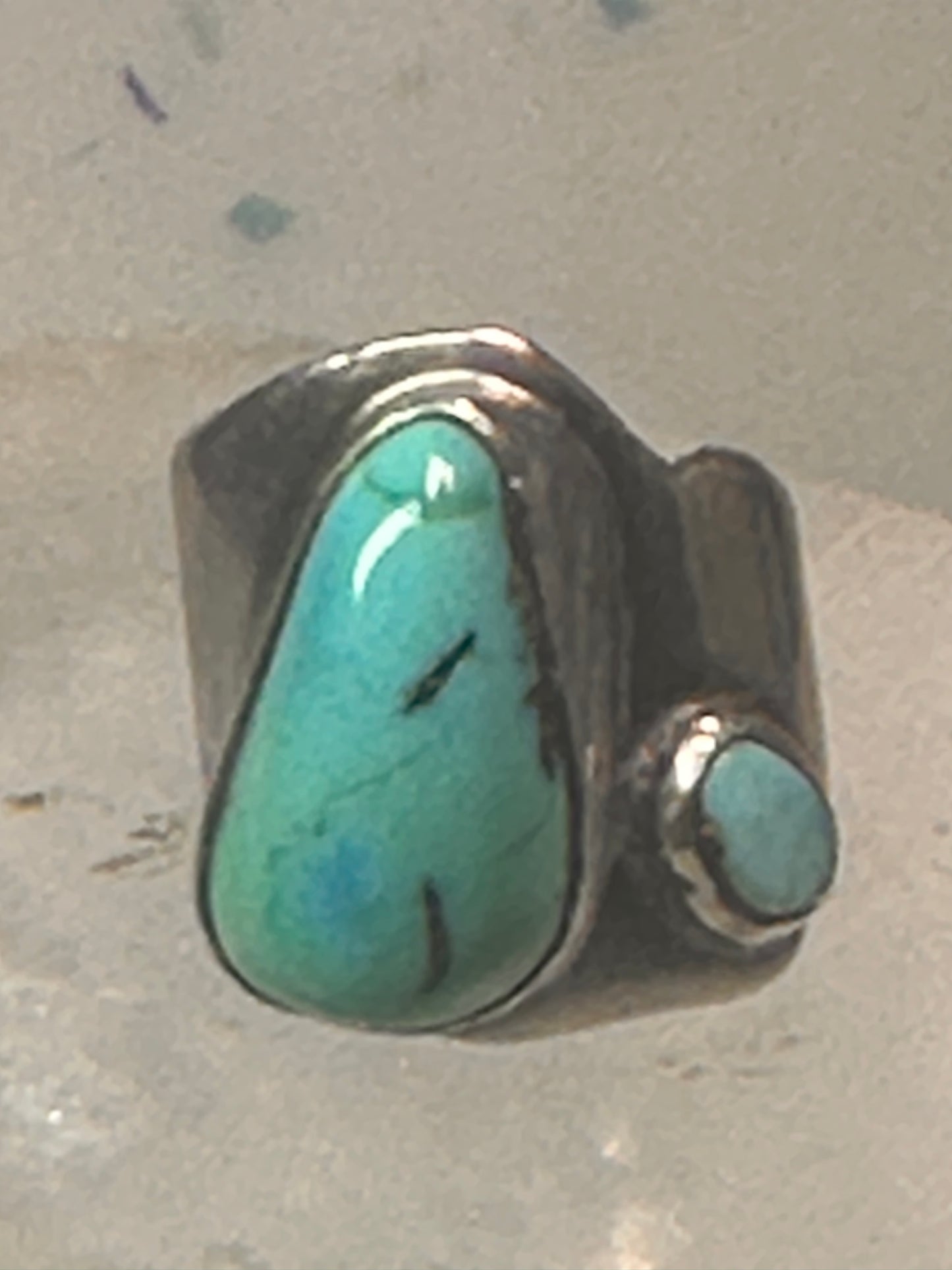 Navajo turquoise ring size 4 sterling silver pinky cigar band women girls