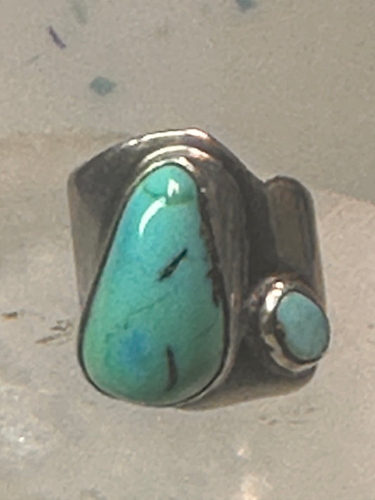 Navajo turquoise ring size 4 sterling silver pinky cigar band women girls