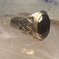 Onyx ring Navajo size 9.25 crossed arrows band sterling silver women men