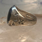 Onyx ring Navajo size 9.25 crossed arrows band sterling silver women men