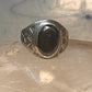 Onyx ring Navajo size 9.25 crossed arrows band sterling silver women men