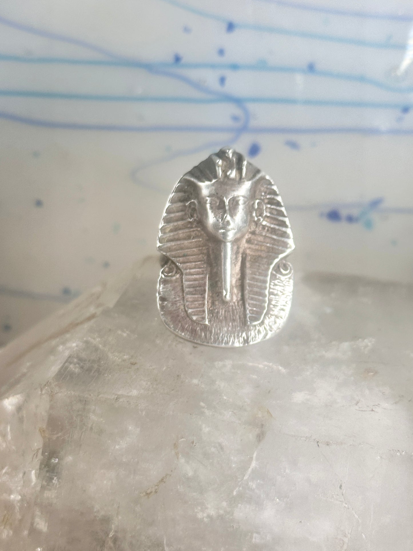 King Tut ring Zuni Egyptian Pharaoh size 9.25 sterling silver women men