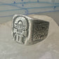 Mexican ring Aztec Gods figurative band size 9.75 sterling silver women