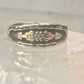Black Hills Gold ring wedding band leaf size 10.75 sterling silver women men