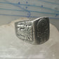 Mexican ring Aztec Gods figurative band size 9.75 sterling silver women