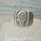 Mexican ring Aztec Gods figurative band size 9.75 sterling silver women