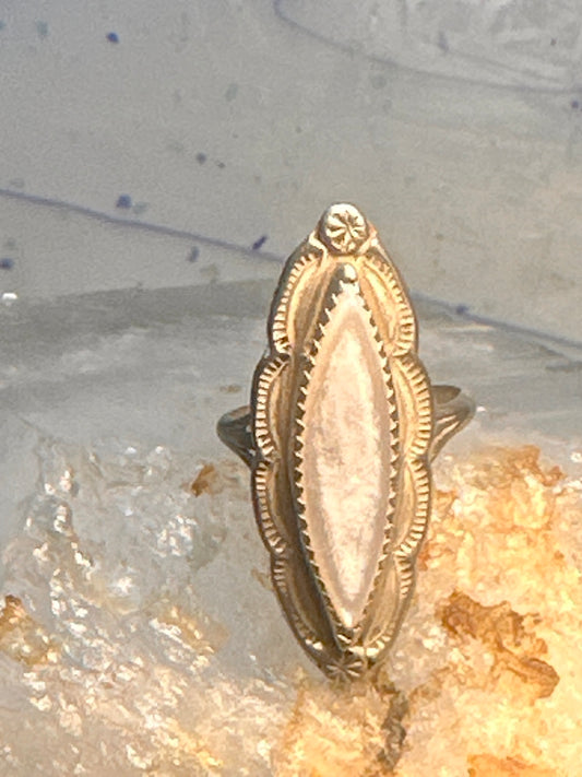 Navajo ring long mother of pearl size 8.5 sterling silver women signed A Payton
