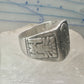 Mexican ring Aztec Gods figurative band size 9.75 sterling silver women