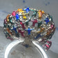 Figurative ring people climbing helping size 7.25 sterling silver women AS IS