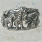Animal ring Ted Ott Navajo size 5.5 Safari elephant giraffe horse zebra? hippo tiger sterling