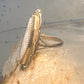 Navajo ring long mother of pearl size 8.5 sterling silver women signed A Payton