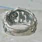 Animal ring Ted Ott Navajo size 5.5 Safari elephant giraffe horse zebra? hippo tiger sterling