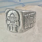 Mexican ring Aztec Gods figurative band size 9.75 sterling silver women