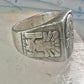 Mexican ring Aztec Gods figurative band size 9.75 sterling silver women