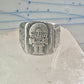 Mexican ring Aztec Gods figurative band size 9.75 sterling silver women