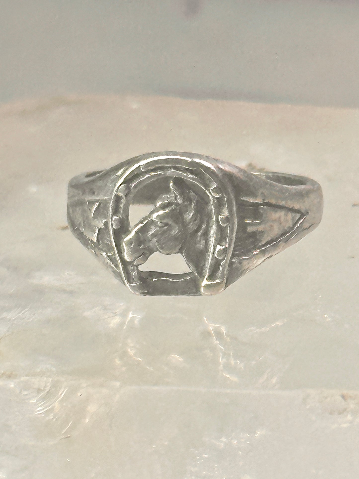 Horse Ring horseshoe band arrow southwest size 4.2 pinky cowgirl sterling silver women girls