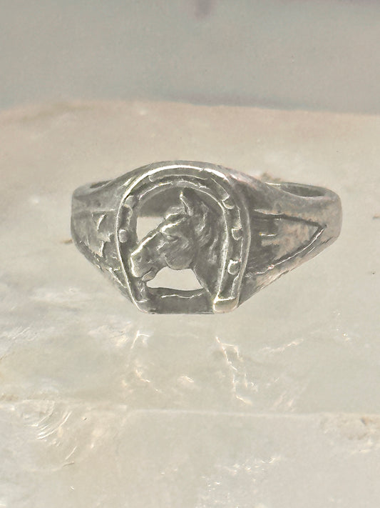 Horse Ring horseshoe band arrow southwest size 4.2 pinky cowgirl sterling silver women girls