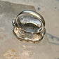 Vintage Face ring in poppy flower Art Nouveau size 6.75 sterling silver women girls
