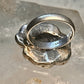 Vintage Face ring in poppy flower Art Nouveau size 6.75 sterling silver women girls