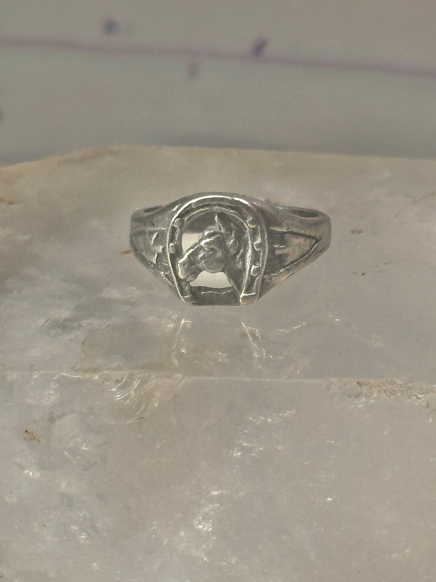 Horse Ring horseshoe band arrow southwest size 4.2 pinky cowgirl sterling silver women girls