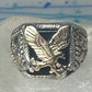 Black Hills Gold Ring eagle leaves Onyx band sterling silver size 8.75 men women